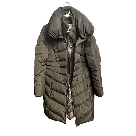 Jessica Simpson Down Puffer Coat Olive Green Size Large - Picture 2 of 16